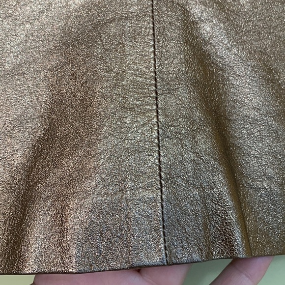 Carla New York | Vintage Rose Gold Leather Open Front Lined Lightweight Jacket 6 - Picture 15 of 17